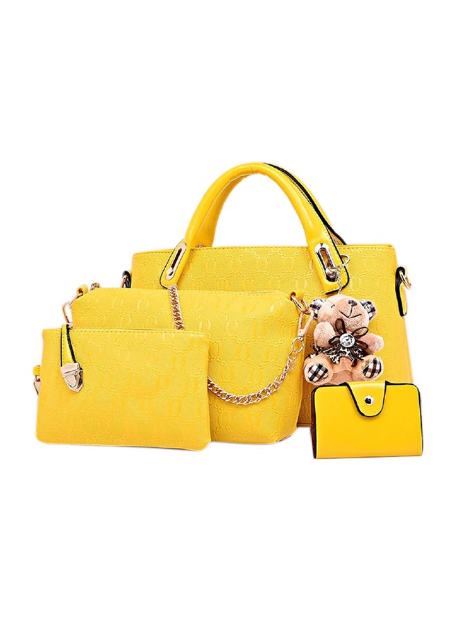 4-Piece Fashion Bags Set Yellow