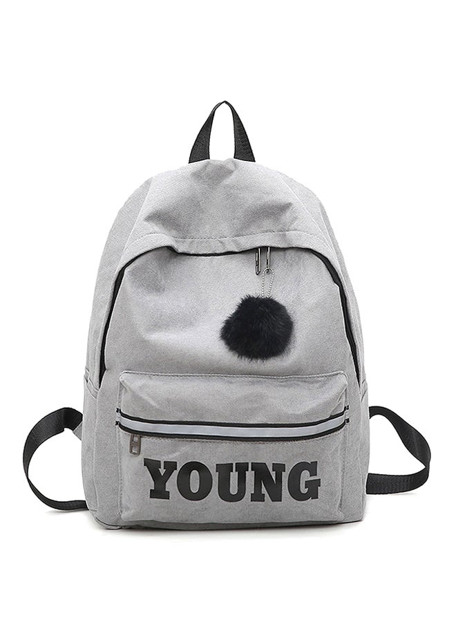 Sporty Letter Print Backpack Grey