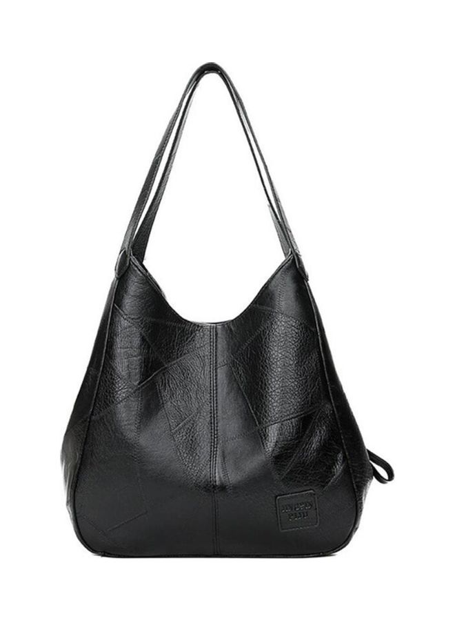 Hollow Double Frilled Hobo Black