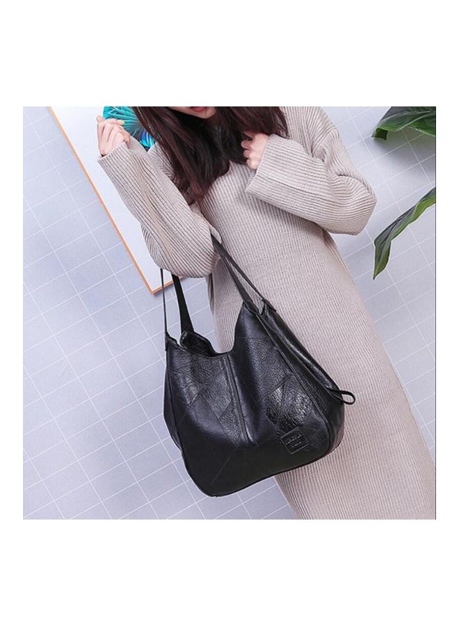 Hollow Double Frilled Hobo Black