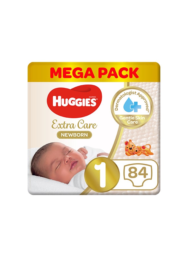 Extra Care Newborn, Size 1, Up to 5 kg, Mega Pack, 84 Diapers