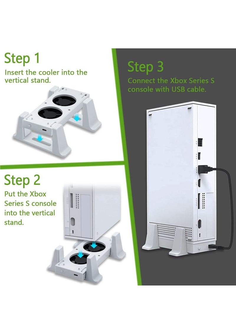 Vertical Stand Cooling Fan for Xbox Series S Cooling Stand with Led Indicator/Two USB Ports (Only for Xbox Series S)