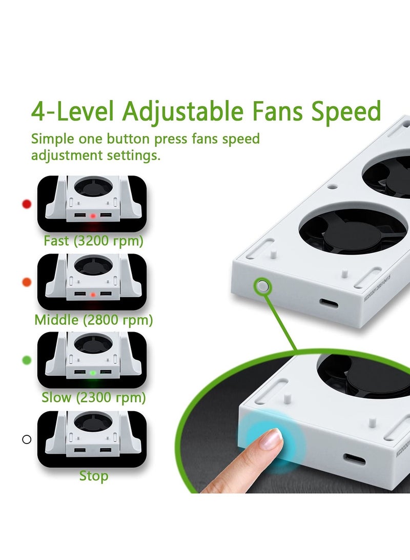 Vertical Stand Cooling Fan for Xbox Series S Cooling Stand with Led Indicator/Two USB Ports (Only for Xbox Series S)