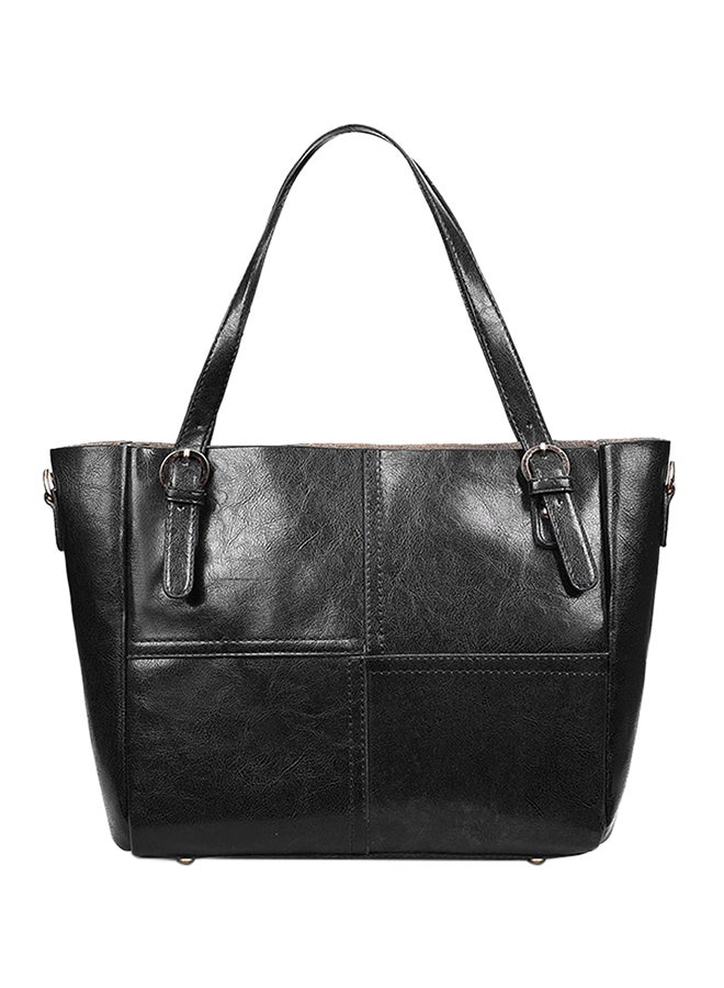 Leather Shoulder Bag Black