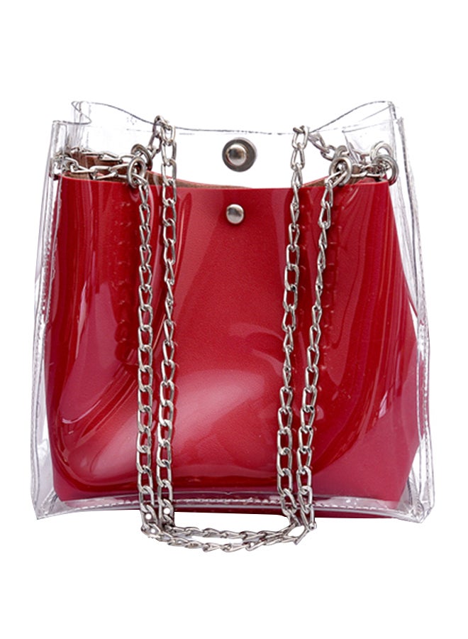 Transparent Shoulder Bag Red