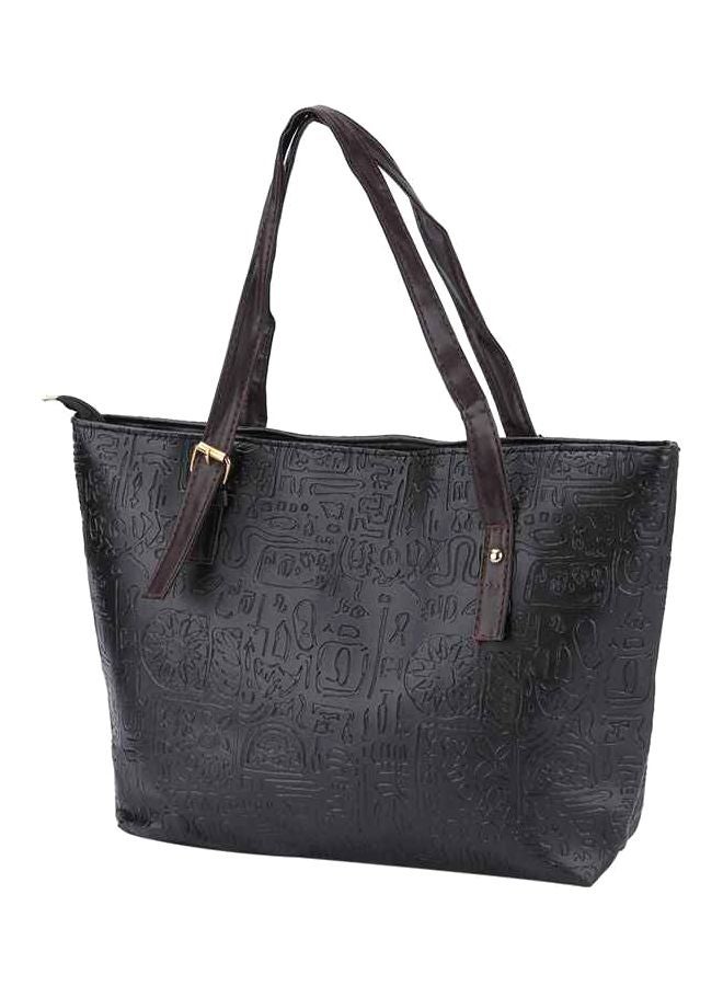 Vintage Leather Tote Bag Black