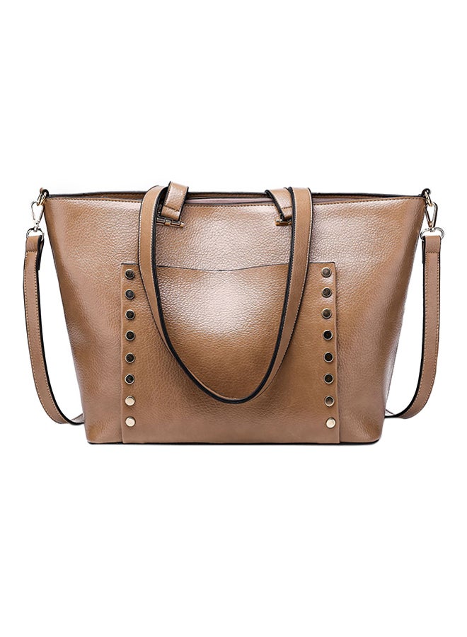 Detachable Strap Tote Bag Khaki