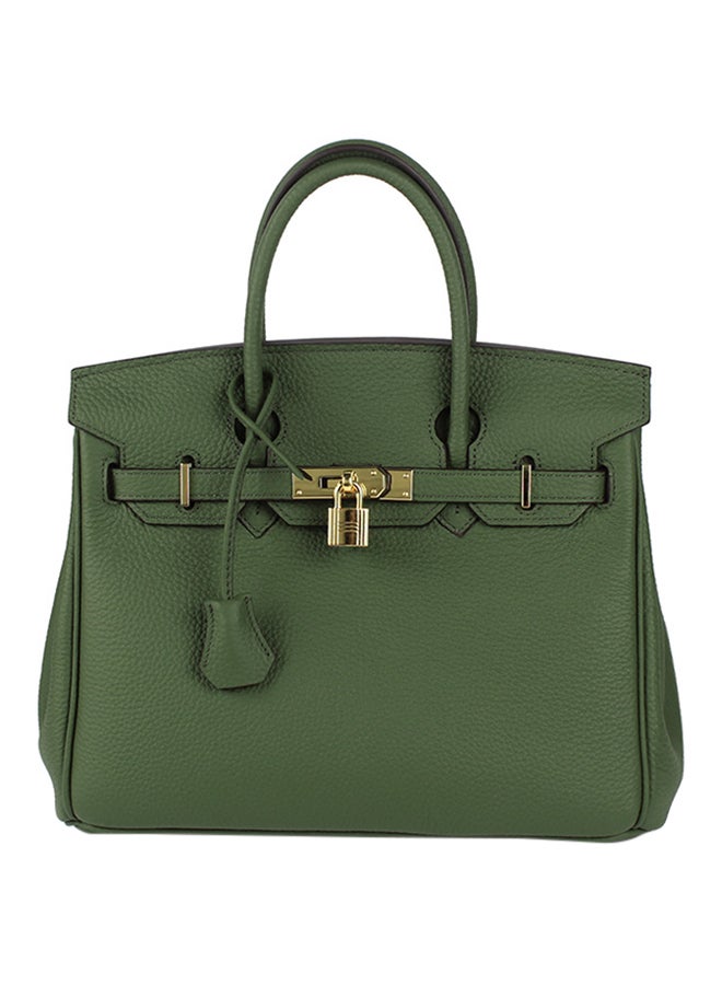 Classic Leather Hand Bag Green