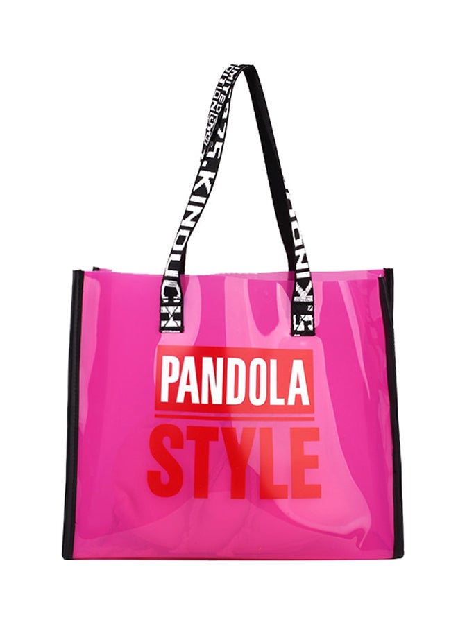 Casual Style Transparent Tote Bag Pink