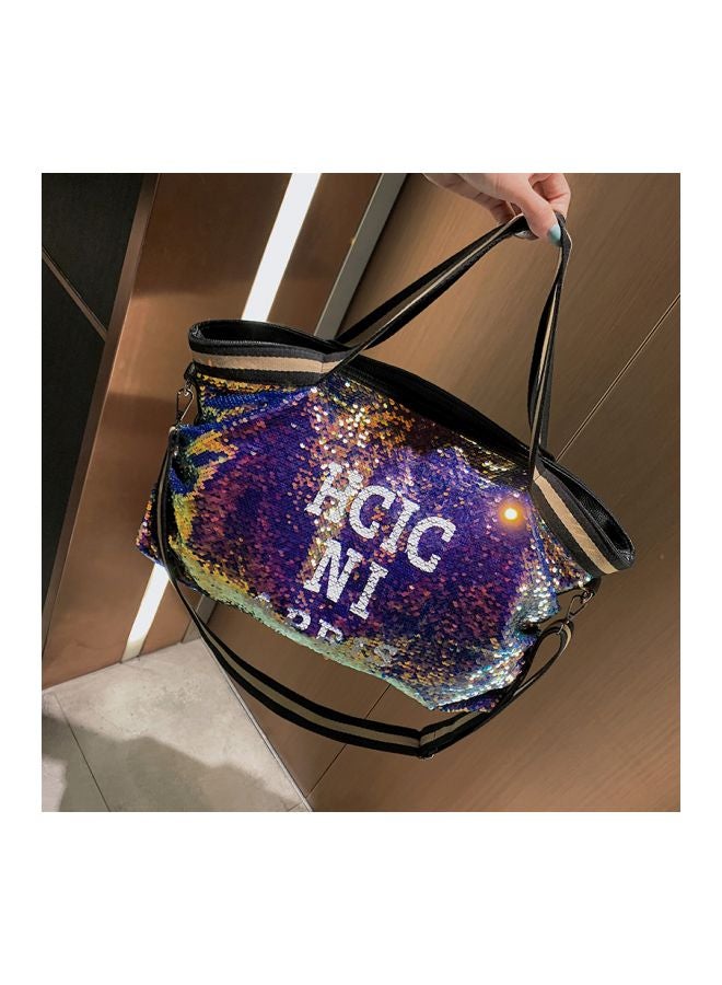 Mermaid Sequinned Tote Purple/Blue/White