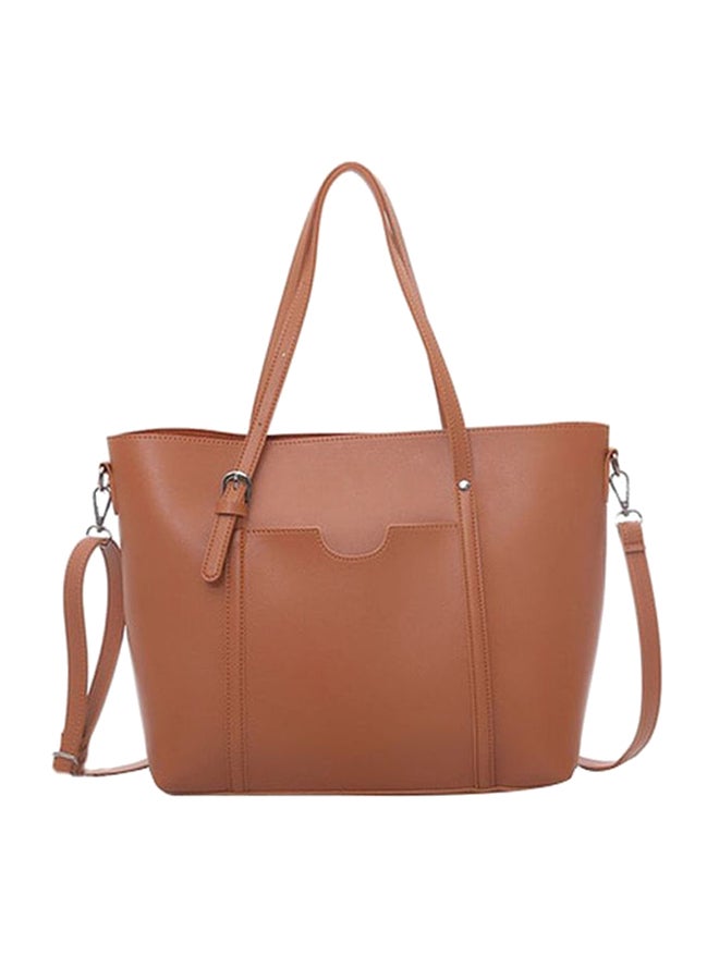 Leather Tote Bag Brown
