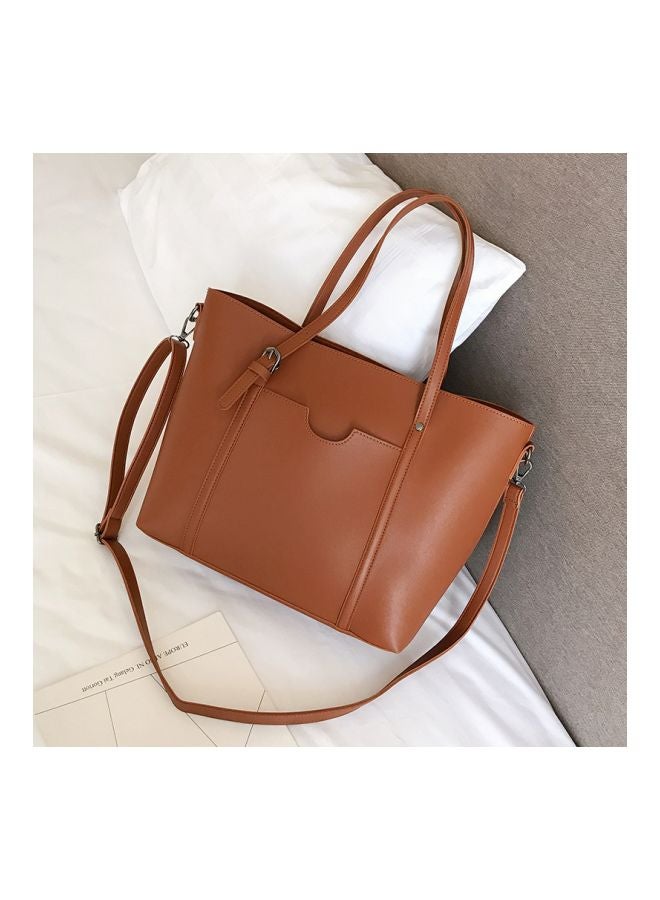 Leather Tote Bag Brown