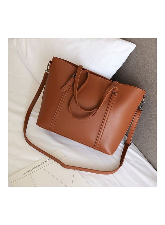 Leather Tote Bag Brown
