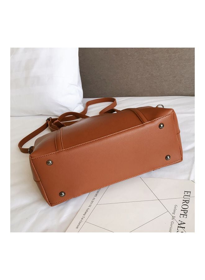 Leather Tote Bag Brown