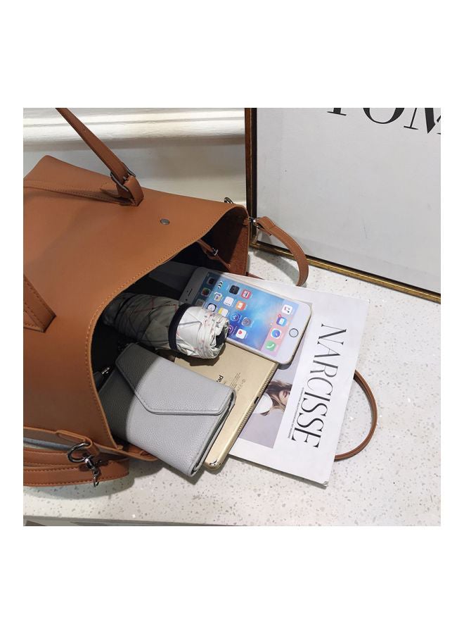 Leather Tote Bag Brown