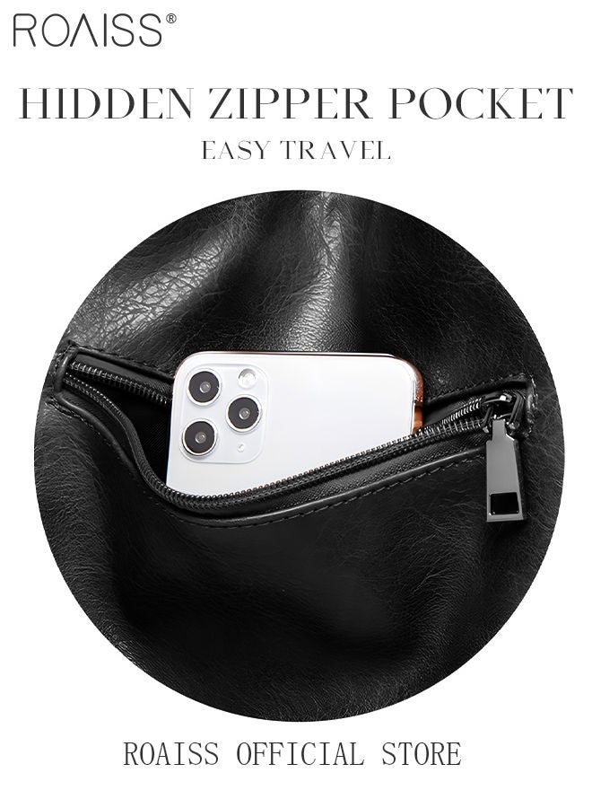 Large Crossbody Bags Ladies Shoulder Handbags Purse Set for Women Hobo Totes PU Leather Purses and Handbags Shoulder Bag Tote Black Austabdjle Waterproof Daypack