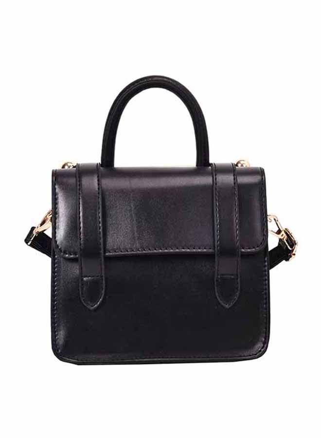 Plain Style Solid Color Cover Design Bag Black
