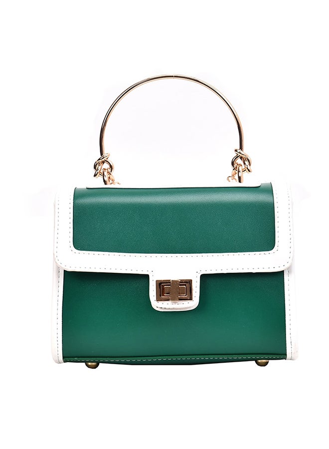 Colorblock All-Match Simple Bag Green/White