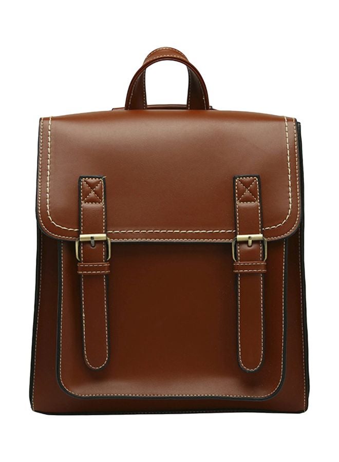 PU Leather Shoulder Bag Brown