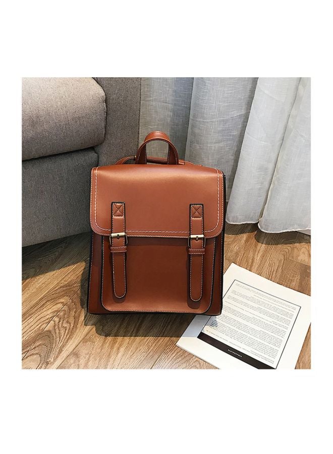 PU Leather Shoulder Bag Brown