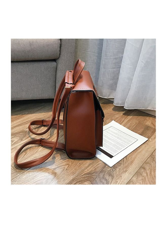 PU Leather Shoulder Bag Brown