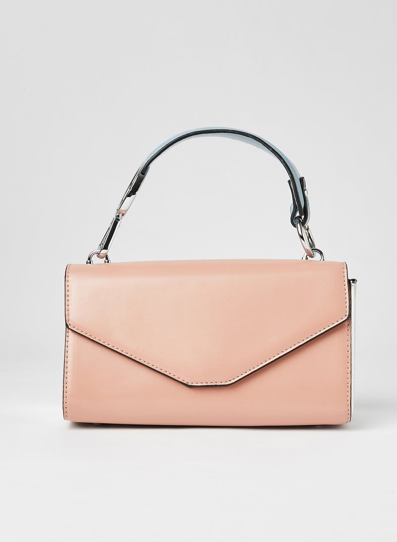 Contrast Detail Crossbody Bag pink