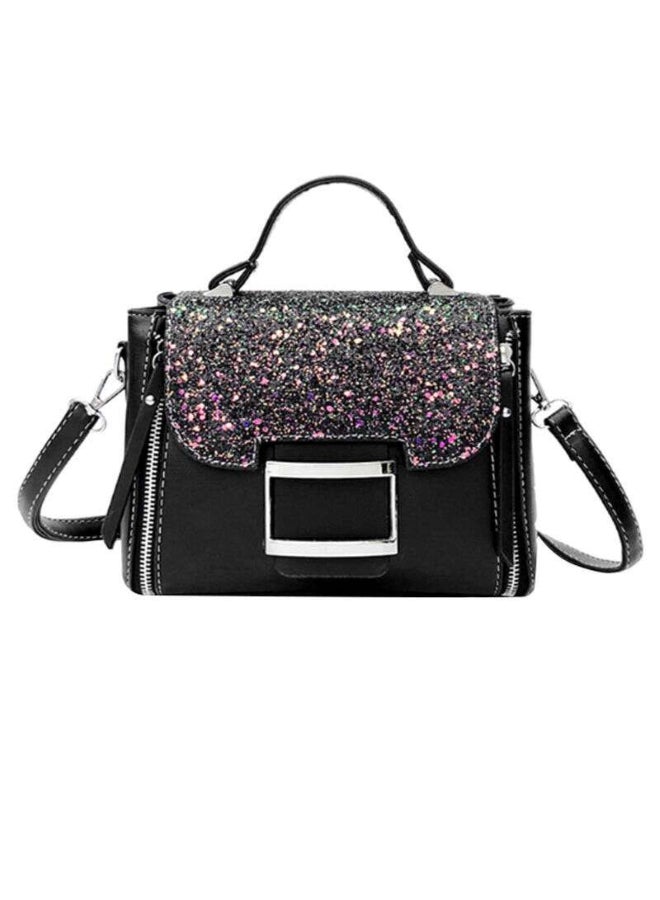 Stylish And Elegant Satchel Handbag Black/Purple