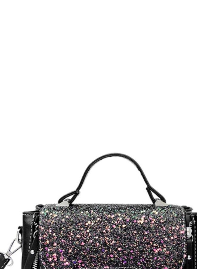 Stylish And Elegant Satchel Handbag Black/Purple