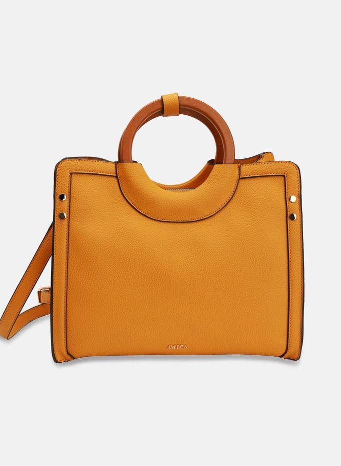 Sapphire Women's Satchel Handbag - Mustard Yellow