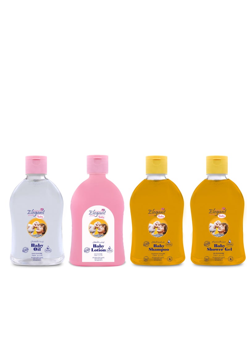 Elegant 500ml Orignal Baby Oil + Lotion + Shampoo + Shower Gel