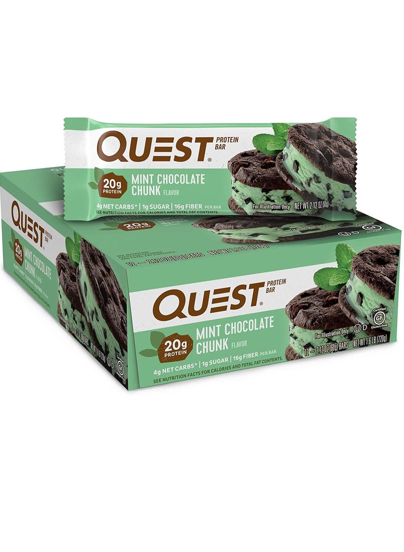 Quest Nutrition Mint Chocolate Chunk Protein Bar 12 Count