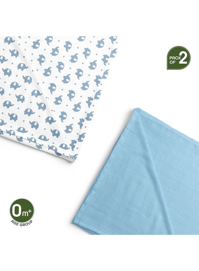 Pack Of 2 Bamboo Muslin Wrap Swaddle