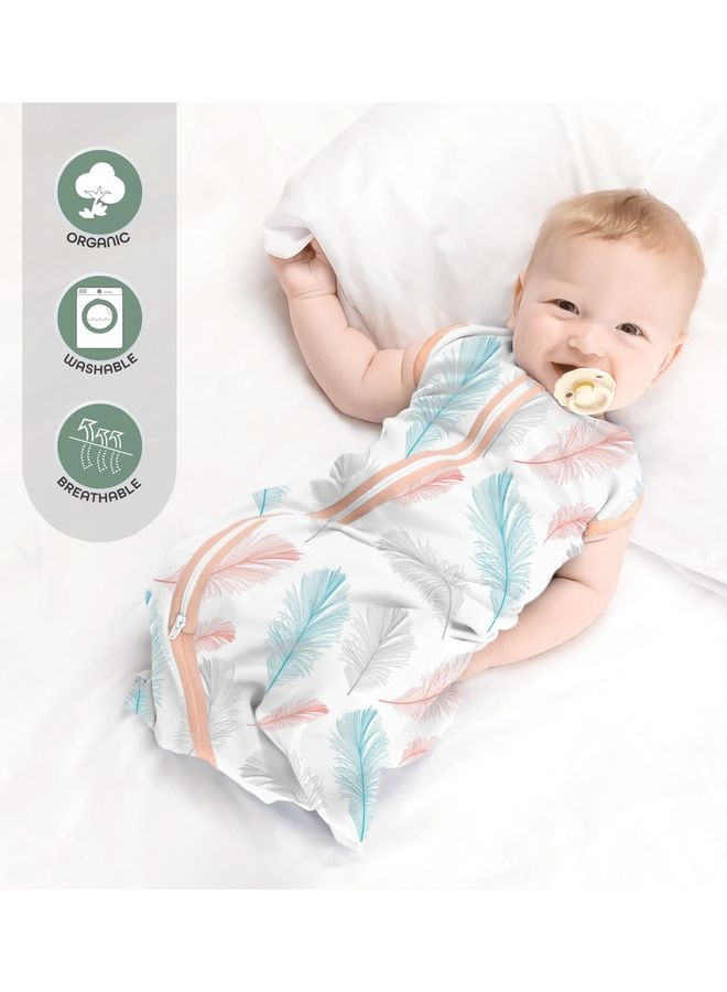Pack Of 2 Organic Baby Sleepsack, Feature And Pink S/M