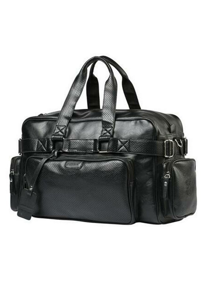 Multi-Function Leather Travel Capacity Shoulder Bag Black