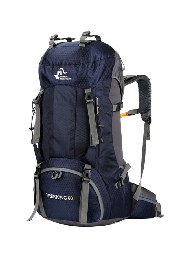 Large Capacity Hiking Backpack With Rain Cover Blue