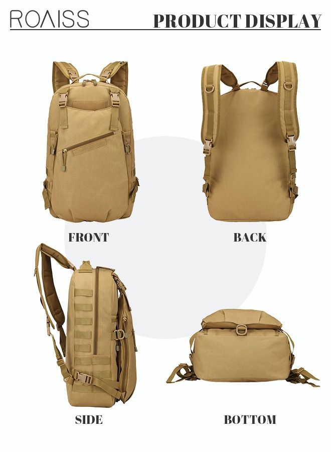 Unisex Professional Hiking Backpack Tactical Pack Waterproof 800D Oxford Encryption Multifunction Luggage Bag for Camping Sports Travel Outdoor Climbing Khaki