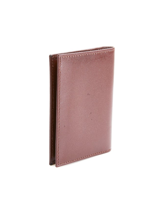 Genuine French Leather Bi-Fold Card Holder Tea