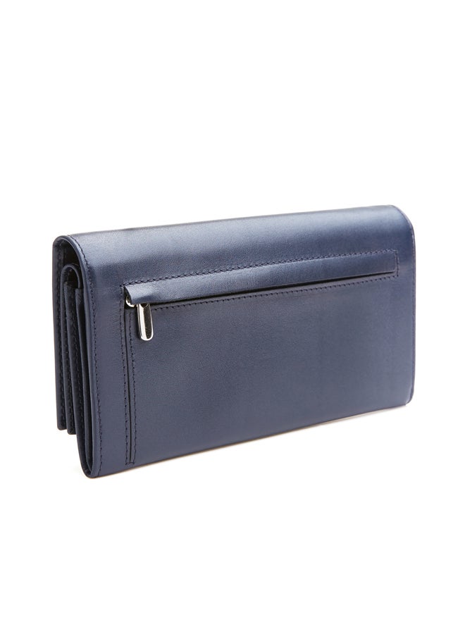 Genuine French Leather Checkbook Wallet Ivory