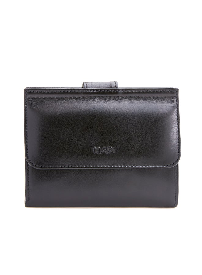 Genuine French Leather Coinpurse Wallet Black