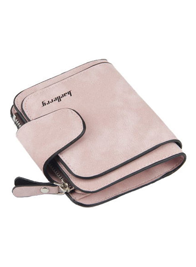 Zipper Closure Coin And Card Wallet Beige