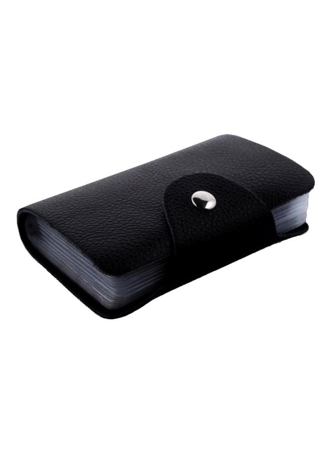 Leather Card And ID Case Black