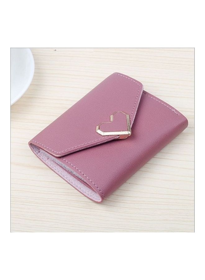 Metal Heart Design Bi-Fold Wallet Purple