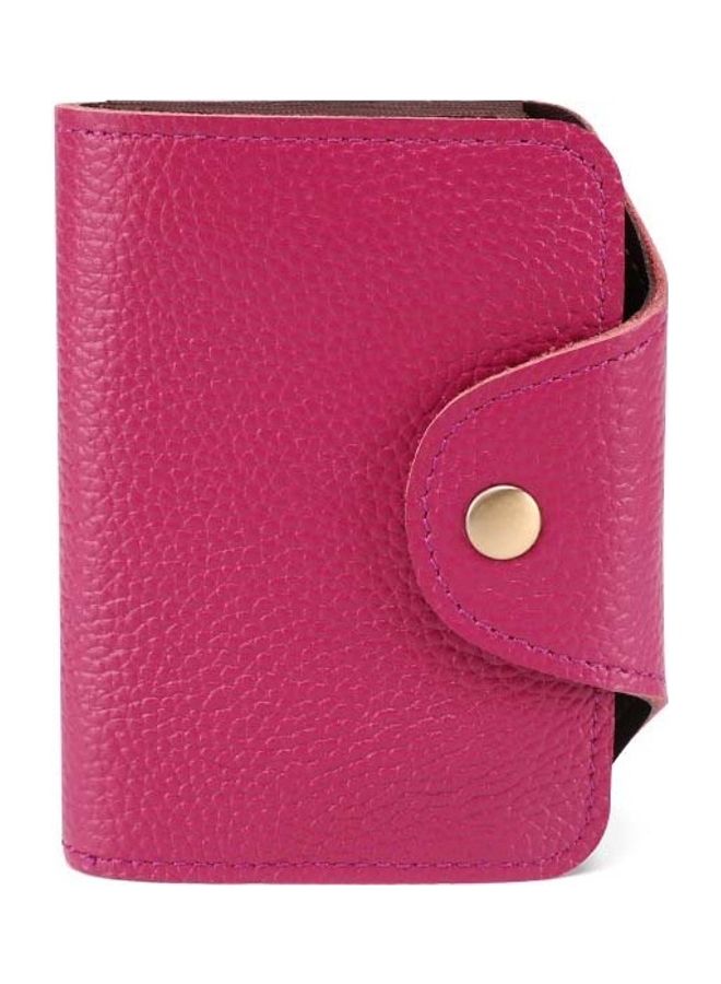 Faux Leather Card Holder Pink