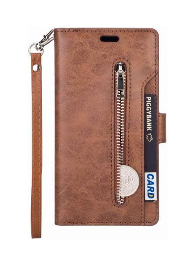 Wallet Case Magnetic Handbag Leather Camel