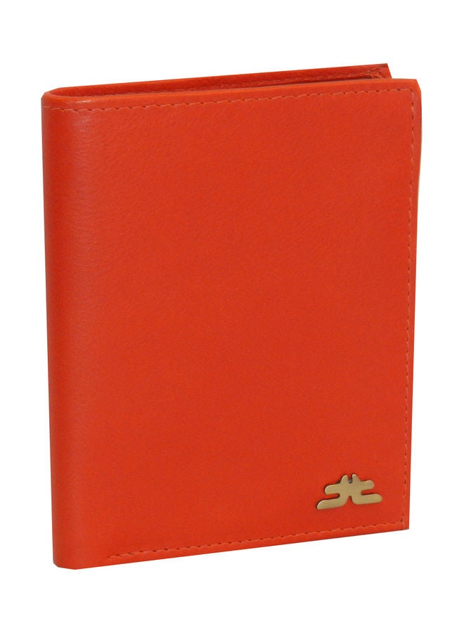 Genuine Leather Logo Detail Long Wallet Red