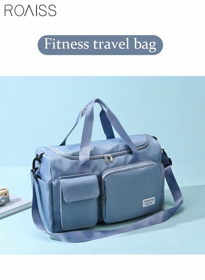 Duffle Bag for Women Sports with Wet Pocket Shoe Compartment Overnight Weekender Travel Bag Thicken Sports Tote Gym Bag Workout Carry on Bag with Adjustable Strap Blue