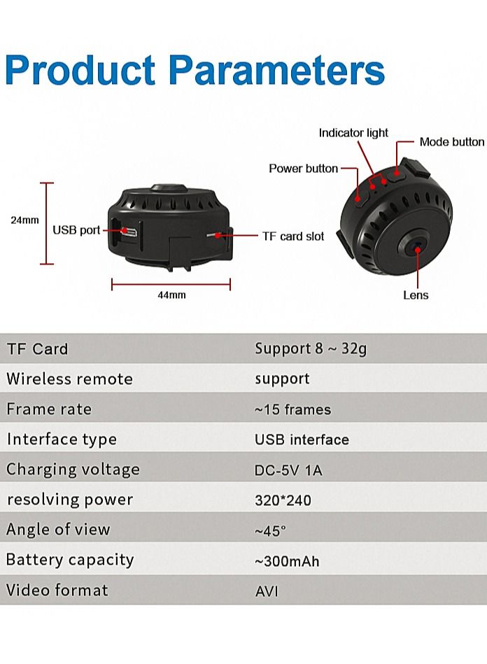 1080P HD Wifi Hidden Nanny Cam with Mobile App Control