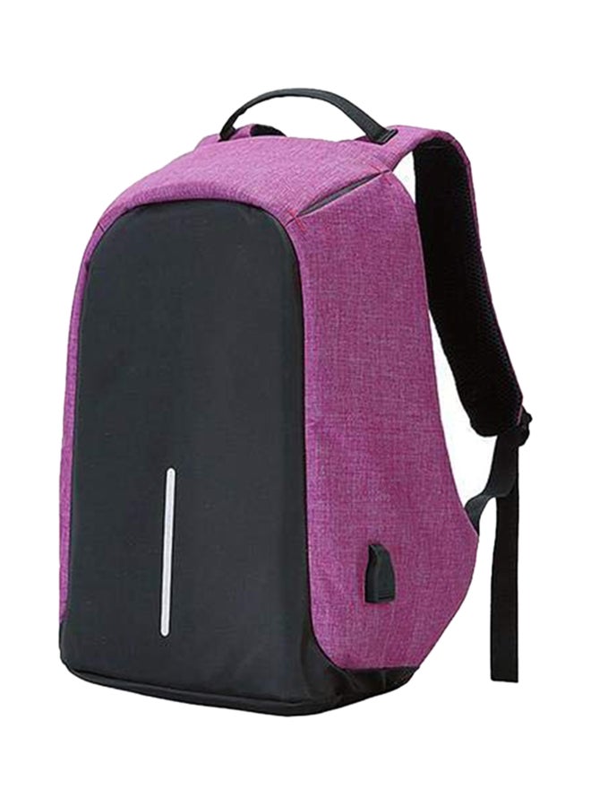 Anti Theft Backpack With USB Charging Port Purple/Black