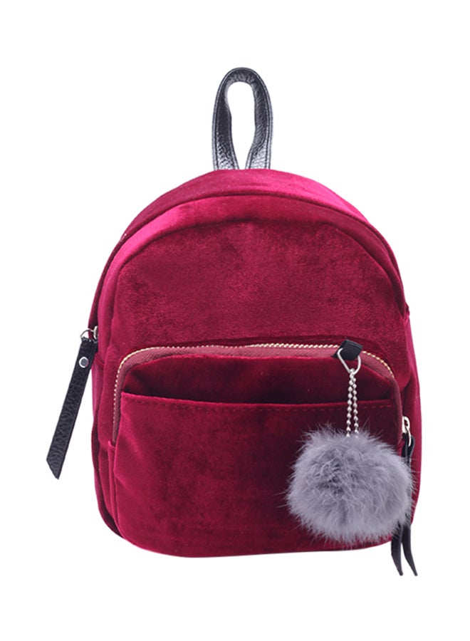 Zipper Closure Backpack Red