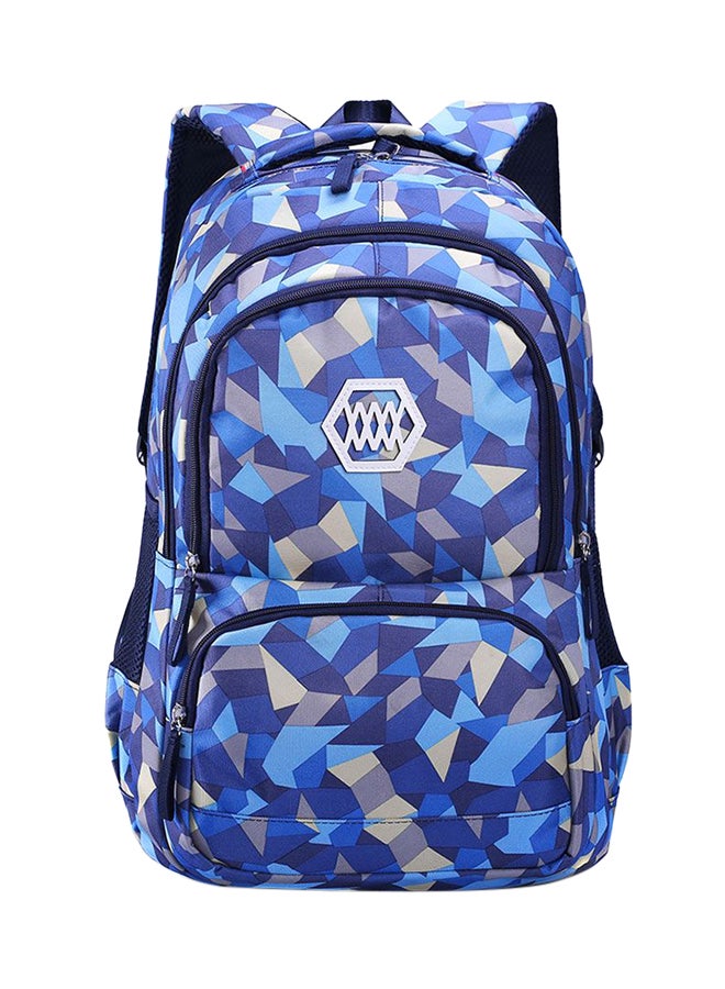 SB Geometrical School Backpack Blue